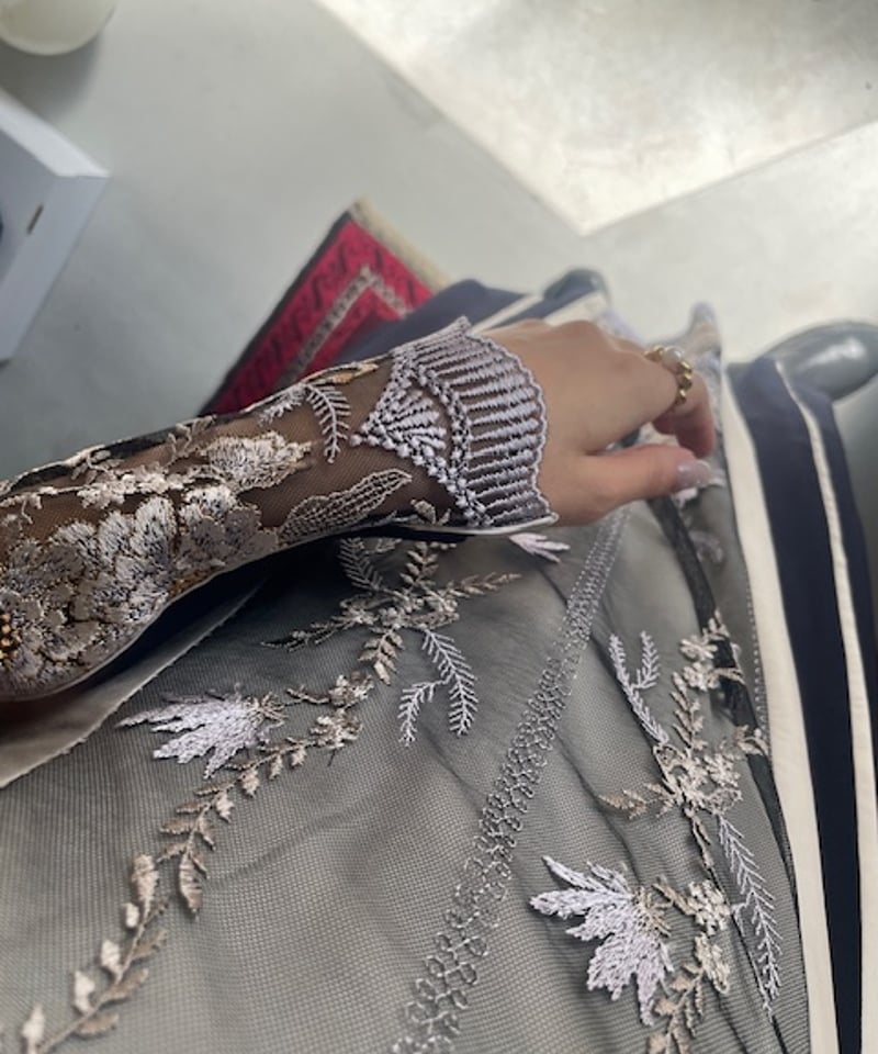 スーツ・フォーマル・ドレス murral 25ss Seem flower lace dress Gray MURRAL / Seem flower lace dress | JURK shop tokyo