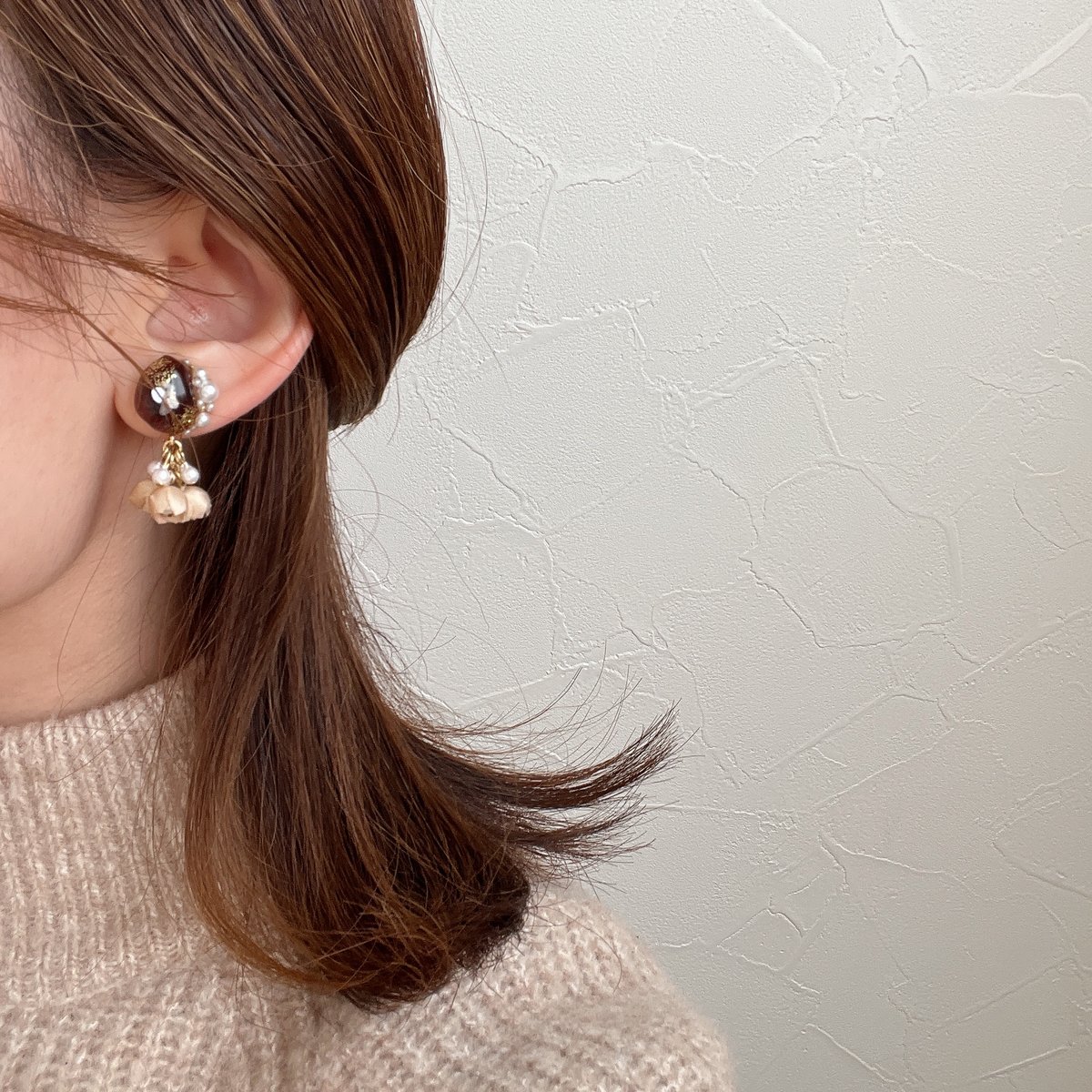 煌めくチョコレートティーイヤリング/ピアス | luumii accessory