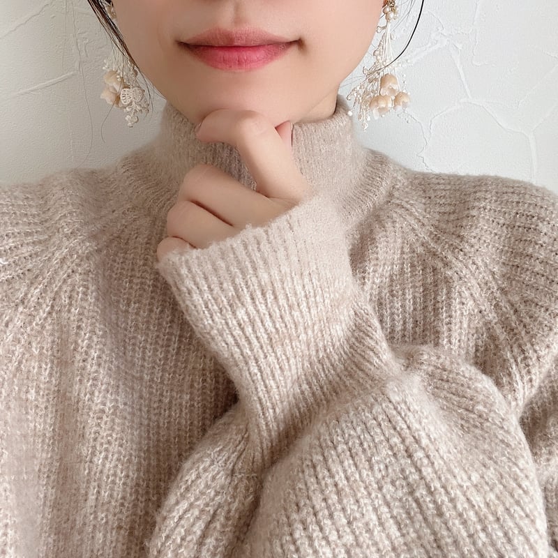 かすみ草と紅茶染め布花のブーケイヤリング/ピアス | luumii accessory