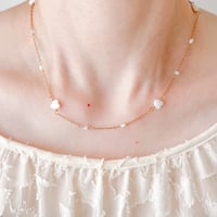 【Heart】ホワイトシェルのチェーンネックレス