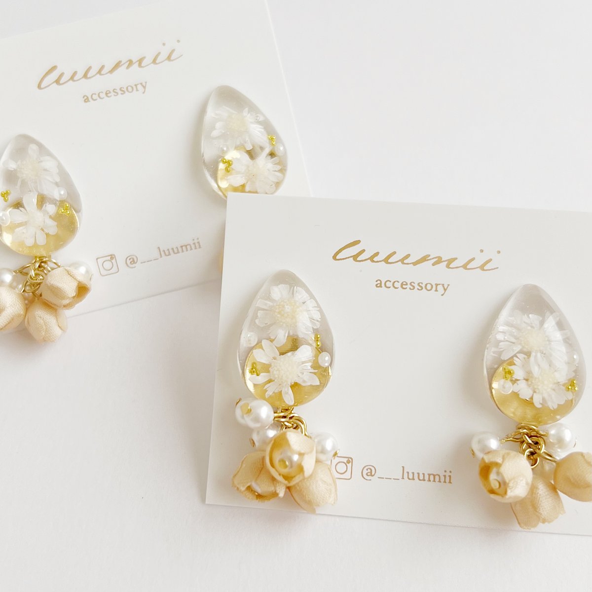 258】鉱石のイヤリング／スターフラワー