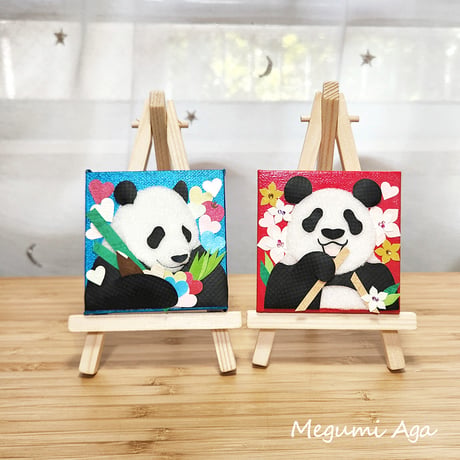 【制作終了☆展示のみ】【Gentle Panda Ri】【The Sun】｢ジェントルパンダ」｢サン｣リーリー&シンシン2点セット