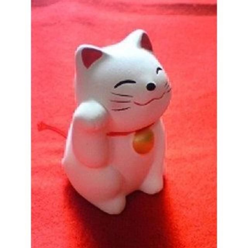 とってもかわいい♪ 招き猫マスコット(白・右手・お金招き) 開運