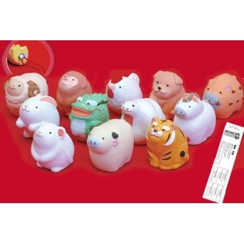 とってもかわいい♪ 『干支マスコット』12個セット開運おみくじ付 陶器