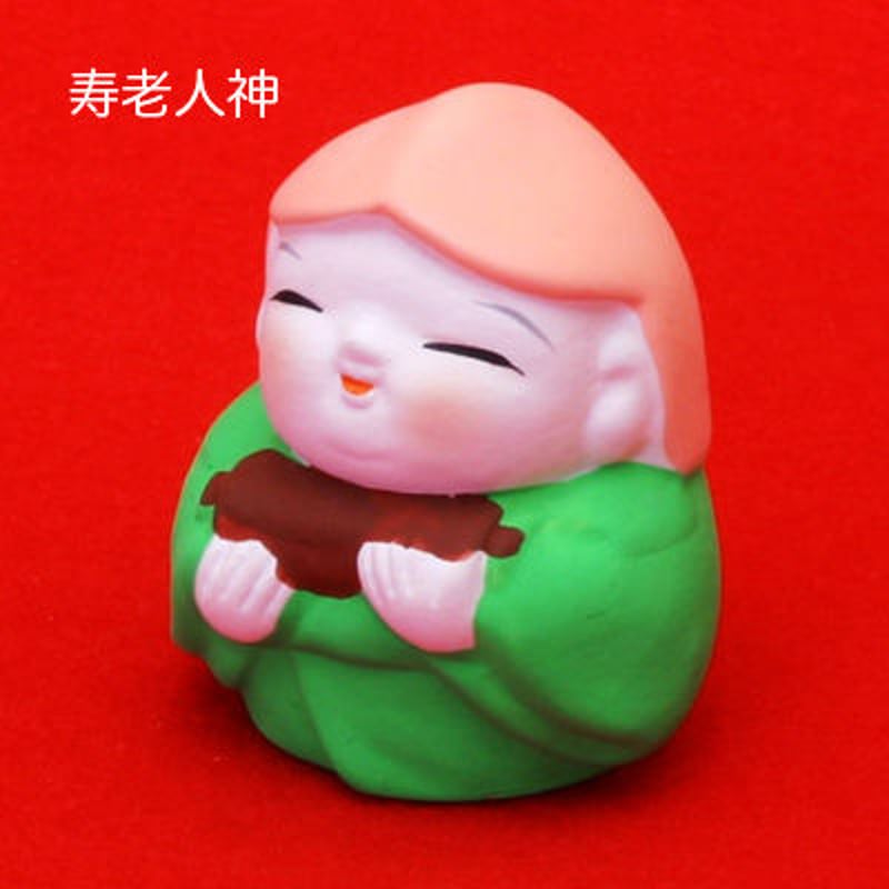 縁起物 とってもかわいい♪ 七福神マスコット 寿老人神 陶器製・開運