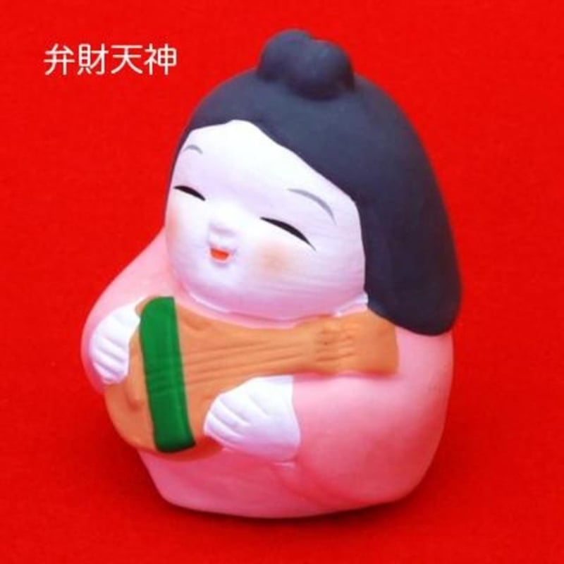 縁起物 とってもかわいい♪ 七福神マスコット 弁財天神 陶器製 縁起物 とってもかわいい♪ 七福神マスコット 弁財天神 陶器製