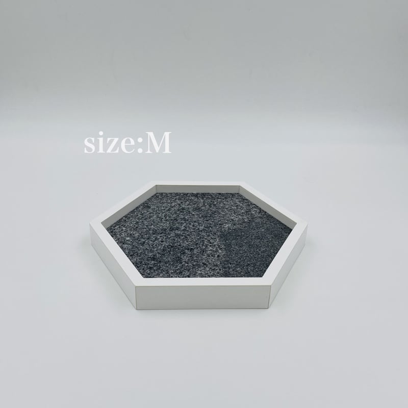 珍しい模様の六角形トレイ〜accessory tray／White・L〜 | aji ston