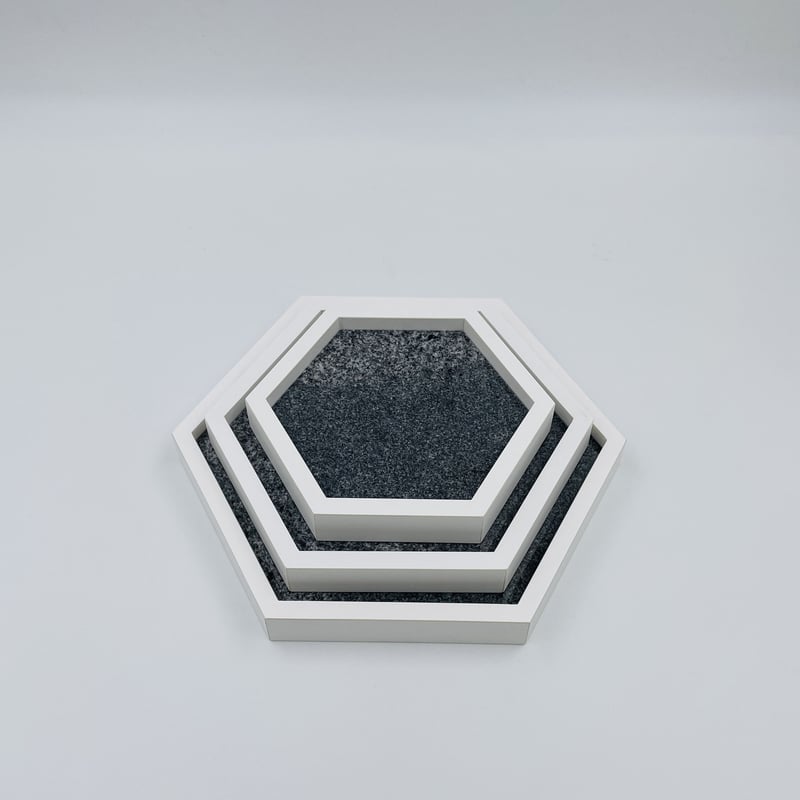 珍しい模様の六角形トレイ〜accessory tray／White・M〜 | aji ston