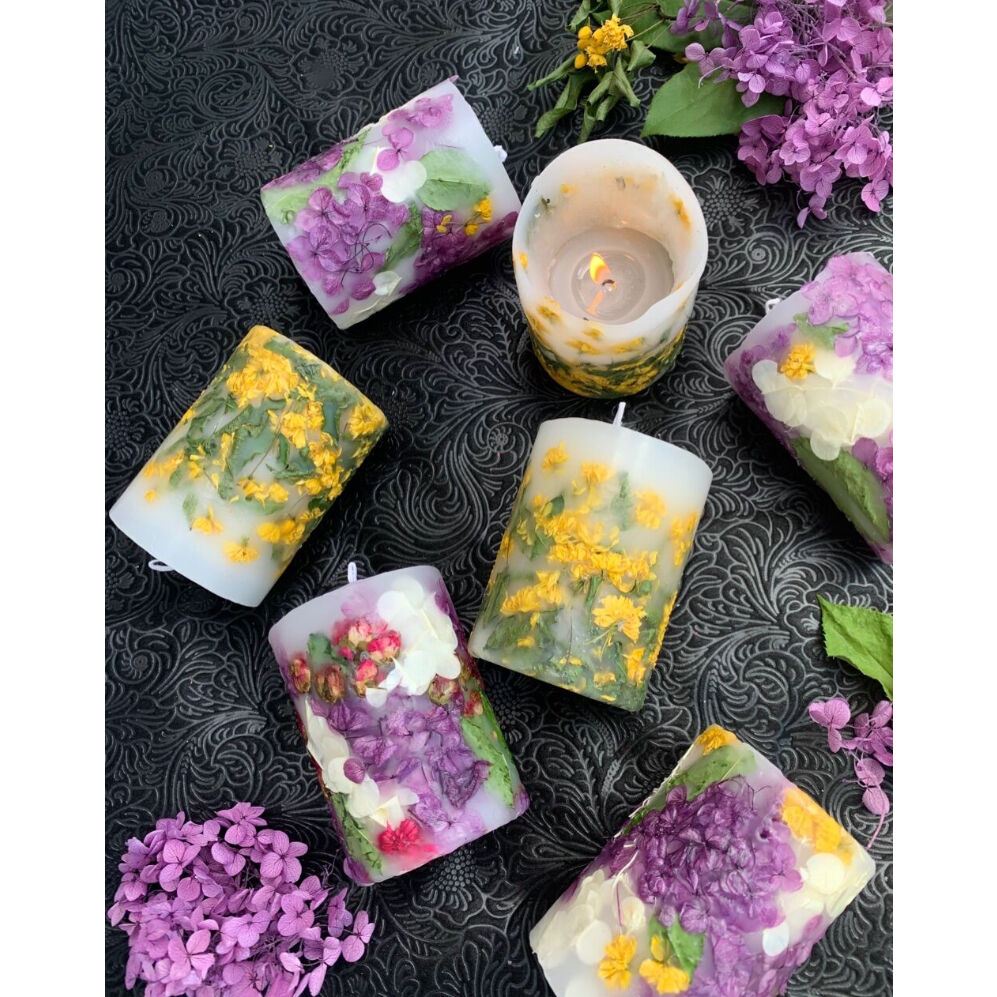 【完売】ボタニカルキャンドル 紫陽花 紫陽花ボタニカルキャンドル | LAULEA