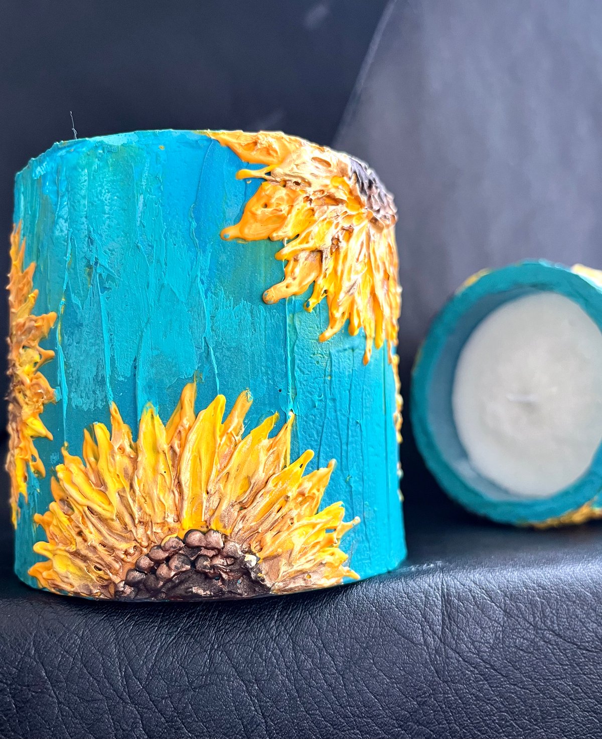 グラスアートキャンドル sunflower art candle ④ Lsize | LAULEA