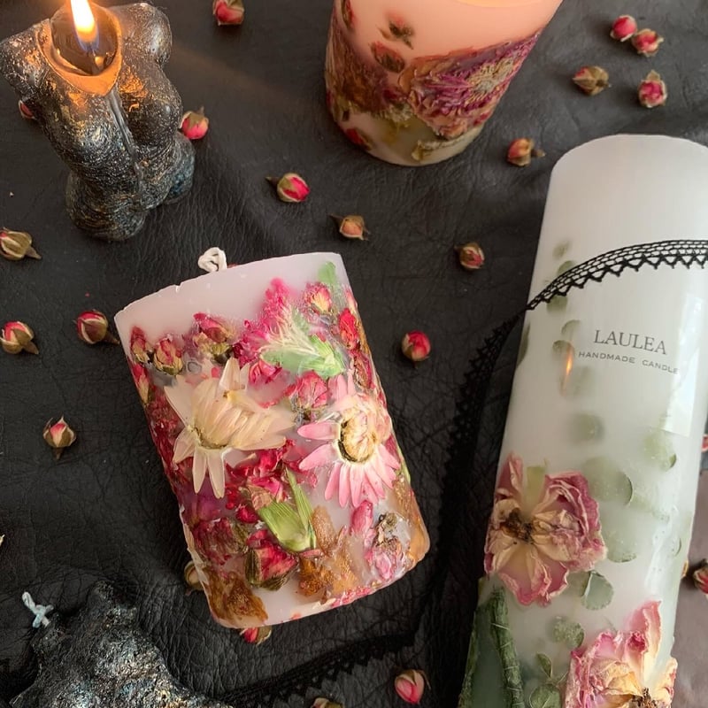 ミニ薔薇たっぷりボタニカルキャンドル | LAULEA