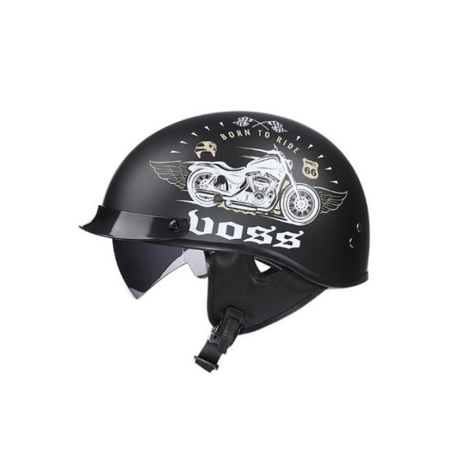 BORN TO RIDE バイク レンズバイザー 内蔵 パラドット ハーフ