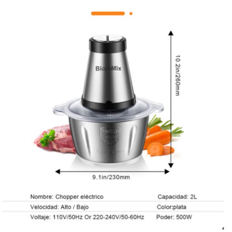 Biolomix】 ミートグラインダー 電動ミンサー 2L 家庭用 肉