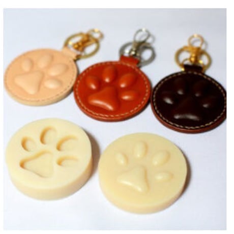 レザークラフト 犬 猫 足 キーリング  ダイカット プラスチック 金型 モデリング 60mm