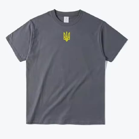 【4色展開】ウクライナ国軍 エンブレム Tシャツ ウォロディミル ゼレンスキー トルィーズブ 三叉