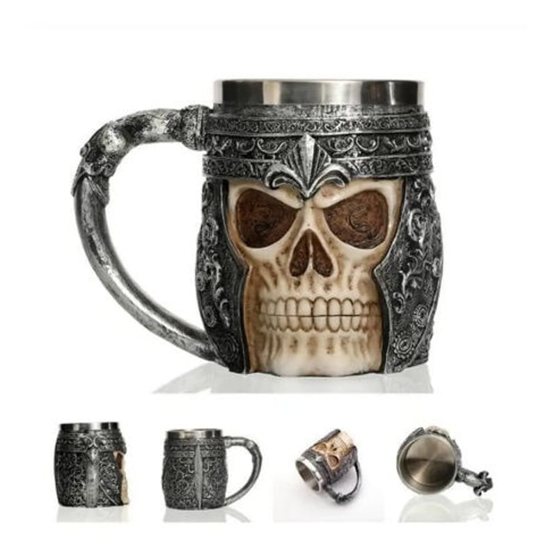 ビールジョッキ マグカップ ステンレス がいこつ ドラゴン 龍 保冷