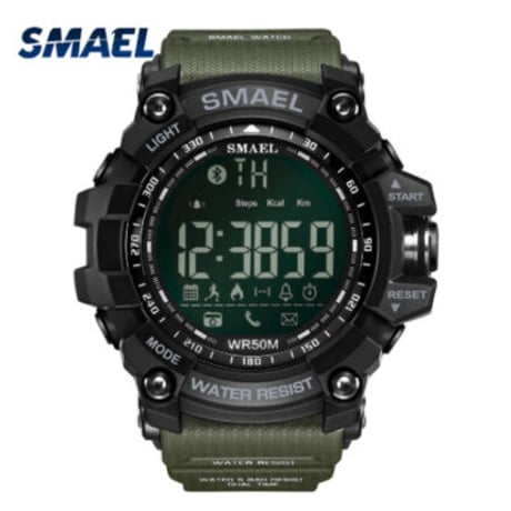 【1617B】 SMAEL Bluetooth スタイリッシュ スマートウォッチ 50m防水 便利 多機能 ブルートゥース 腕時計 LED 日付表示 【海外高級ブランド】