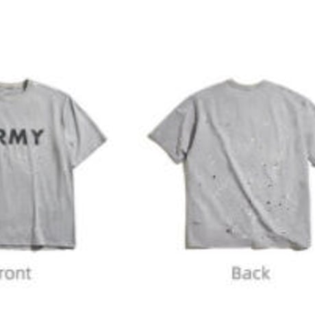 ラウンドネック グレー スプラッシュ インク Tシャツ