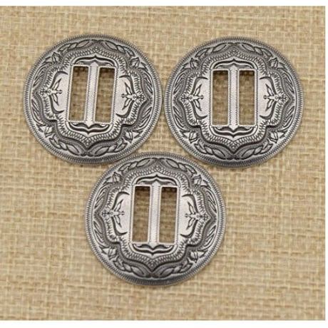 レザークラフト 3個セット ヴィンテージ 金属 スロット ガーメント バッグ  ボタン コンチョ