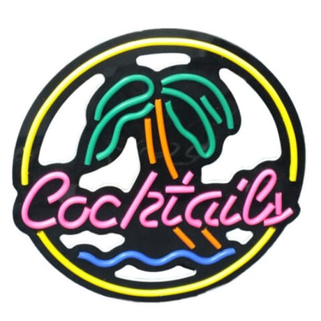 【ネオンライト】 BAR ヤシの木＋『Cocktails』 ナイトクラブ Club ネオンサイン 【パブ】