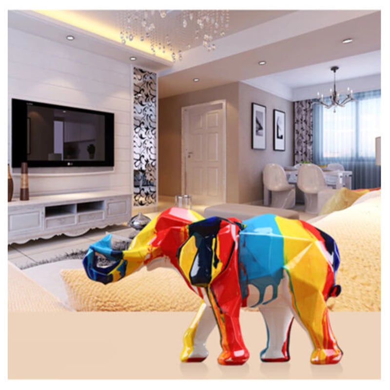 オブジェ】 置物 北欧インテリア 象 アート カラフル おしゃれ