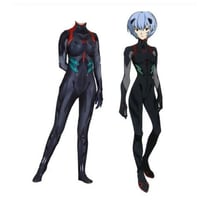 綾波レイ コスプレ 衣装 プラグスーツ 黒 S～XXXL エヴァンゲリオン 劇場版 レオタード 全身タイツ 3D