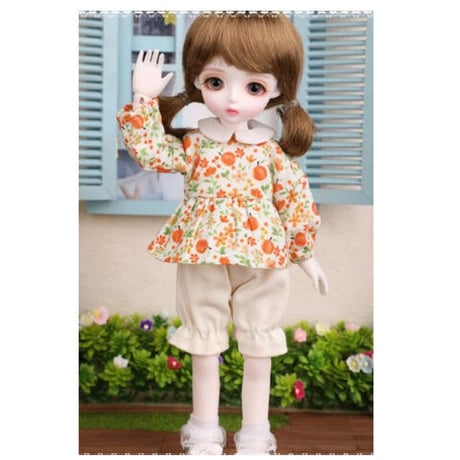 球体関節人形 BJD フルセット 1/6 美少女 女の子 本体＋眼球＋服＋靴＋ウィッグ メイクアップ済み カスタムドール 可愛い柄の衣装 26cm 選べる2色