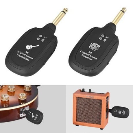 レシーバ 内蔵 充電式 UHF ギター ワイヤレス システム トランス ミッタ