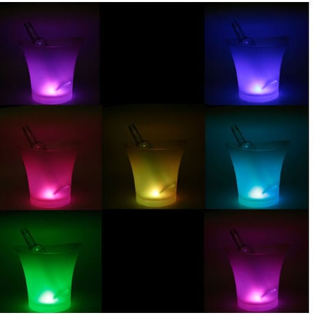7色LED ワインクーラー 5L プラスチック アイスバケット シャンパン クラブ ホテル ご家庭でも 幻想的 おしゃれ