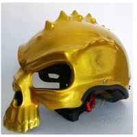 ドクロ スカル スタイル ヘルメット 半ヘル スノボ スノーボード ハーフ バイク キャップ おもしろ デザイン 目立つ M L XL ゴールド