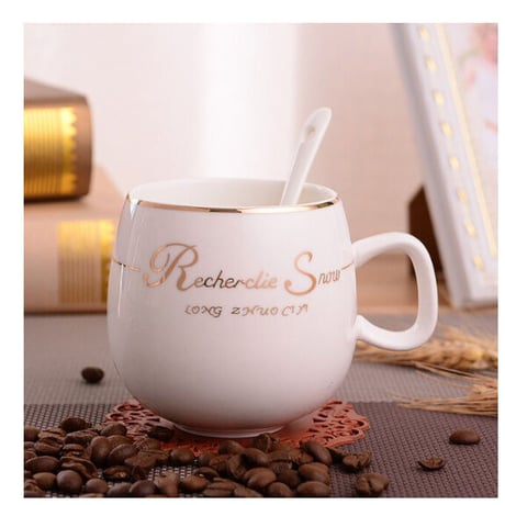 マグカップ ティーカップ 300ml 蓋付 コーヒー・お茶会 シンプル 保冷 保温 モダンデザイン 食器 磁器 高級装飾 贈り物