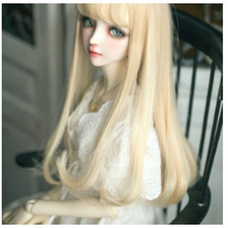 BJD ウィッグ 人形用 カスタムドール 女性 ロング SD DD YOSD MSD キレイな シャンパン ミルクゴールデン 選べる3サイズと2色