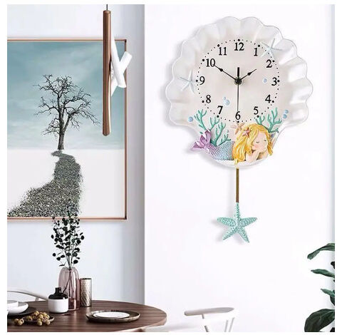 アナログ時計 壁掛け時計 インテリア 人魚姫 海の世界 振り子時計 子供部屋 アナログ時計 壁掛け時計 インテリア 人魚姫 海の世界 振り子時計 子供部屋