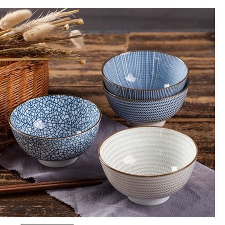 4個セット 高級 和風 セラミック  4.5 インチ 300 ミリリットル 磁器  茶碗