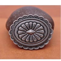 レザークラフト 48x38mm 10個セット アンティーク風 西洋 フラワー アート 刻印 サドルコンチョ
