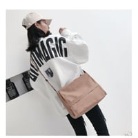キャンバス 無地 スクエア ワン ショルダーバッグ【3色展開】