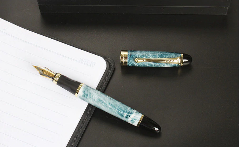 Blueness 0.5mm ポイント マーブル模様 万年筆 | World Planet