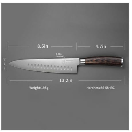 Sunnecko シェフナイフ 包丁 プロ用 HRC58 パッカ木製ハンドル 8.5インチ ドイツ製 切れ味抜群 1.4116鋼