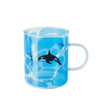 コップ 350ml 耐熱ガラス マグカップ グラス シャチ 水族館デザイン 爽やか お茶会・女子会 おしゃれ食器 贈り物