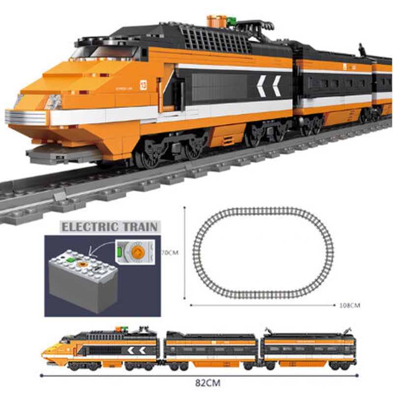 レゴ互換 電車 トレイン レールセット 電池式 動く電車が楽しい シティ 