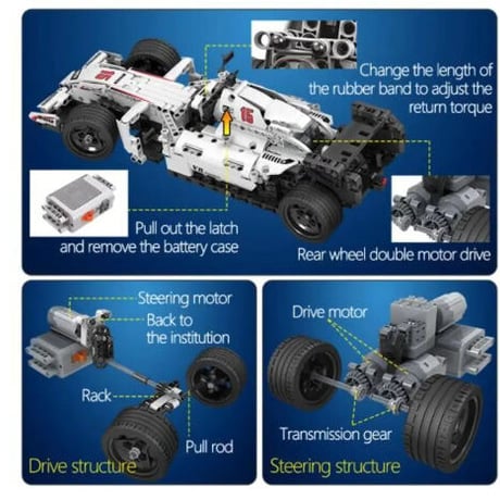 LEGO レゴ互換 テクニック F1 レーシングカー RC ラジコン ステアリング 729ピース LEGO互換品