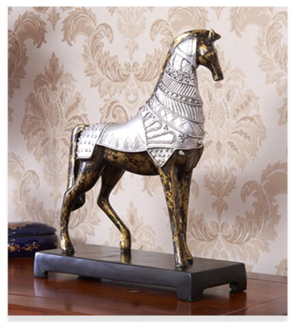 オブジェ】 置物 北欧インテリア 鎧を纏った馬 白 レトロ アンティーク