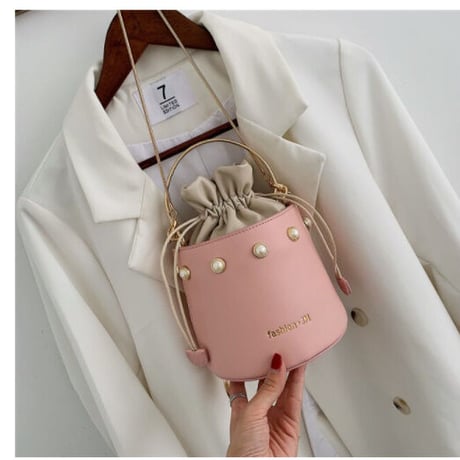 パール リベット クロスボディ ショルダーバッグ 【5色展開】