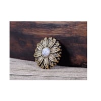 レザークラフト 10個セット 30mm ホワイト フラワー DIY コンチョ