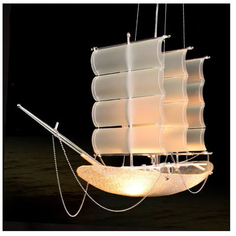 帆船デザイン LED ペンダントライト キッズルーム 天井照明 1ヘッド