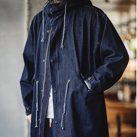 メンズ アメカジ デニム フィッシュテール ジャケット 春 秋 モッズコート アウター