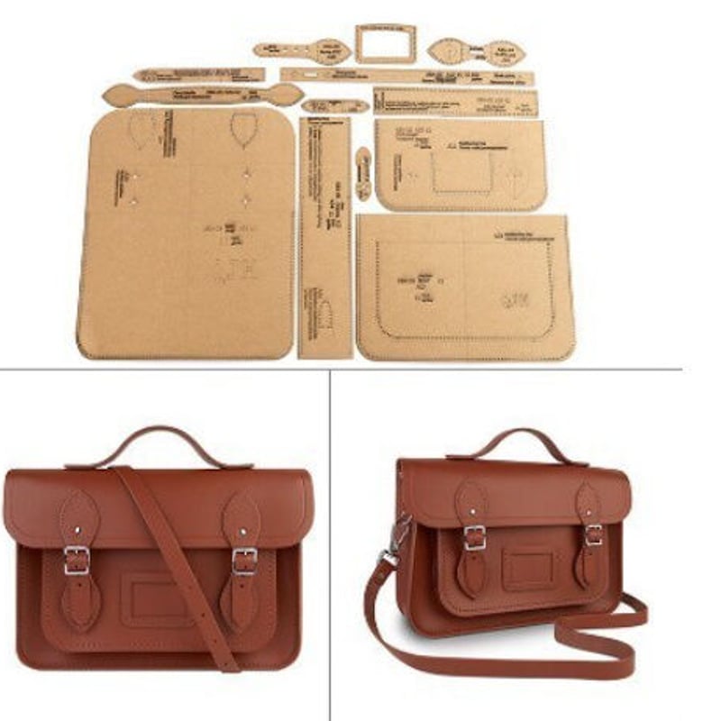 レザークラフト クラフト紙 ビジネス バッグ テンプレート 縫製