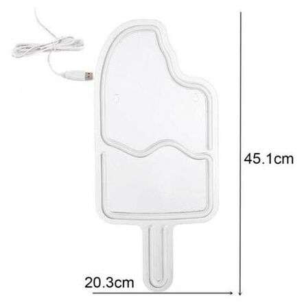ネオンサイン LED アイスクリーム ICE CREAM 45×20㎝ 看板 USB