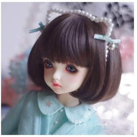 BJD ウィッグ かわいい マッシュルーム ヘア 人形用 球体関節人形 カスタムドール SD DD YOSD MSD ダークブラウン 選べる4サイズ