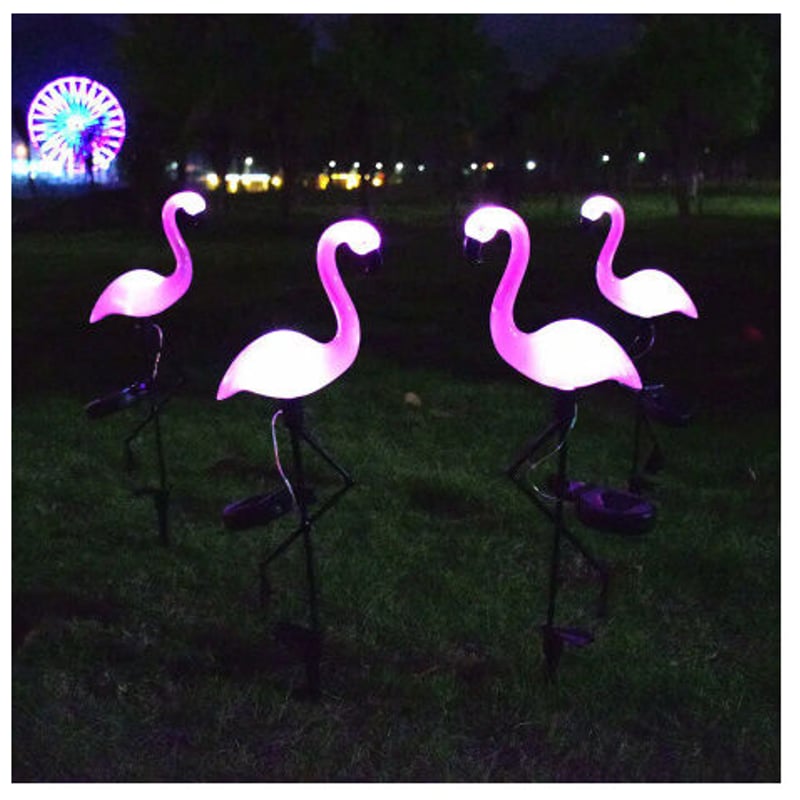 ガーデンライト フラミンゴ型 4個セット ソーラーパワー LED 太陽光